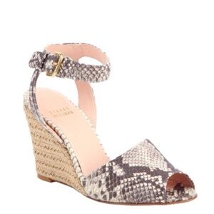 Stuart Weitzman Snakeskin Espadrille Wedge Sandals Size 7